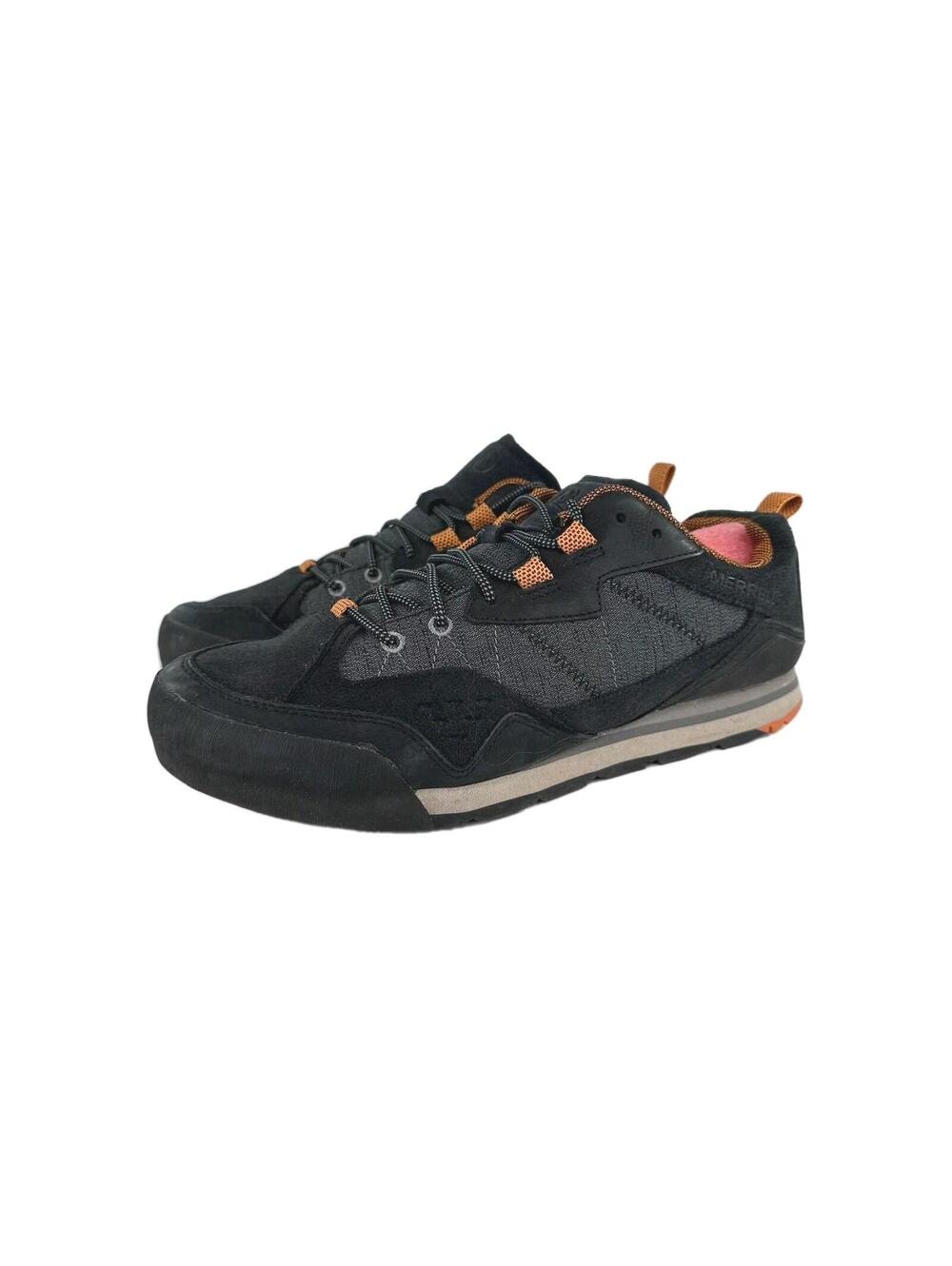 Merrell Burnt Rock Travel Suede Sneaker Shoe US 9.5 Mens Black Trail Sneakers